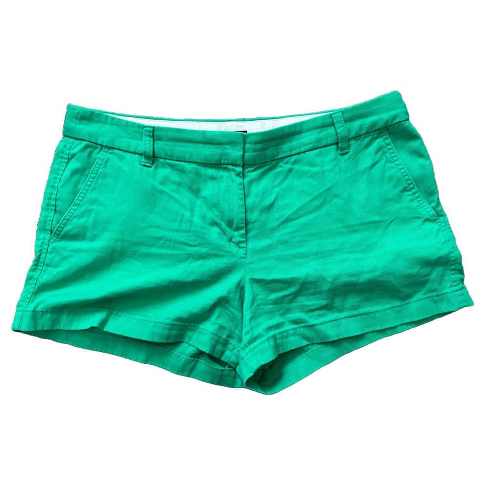 j.crew green classic chino shorts